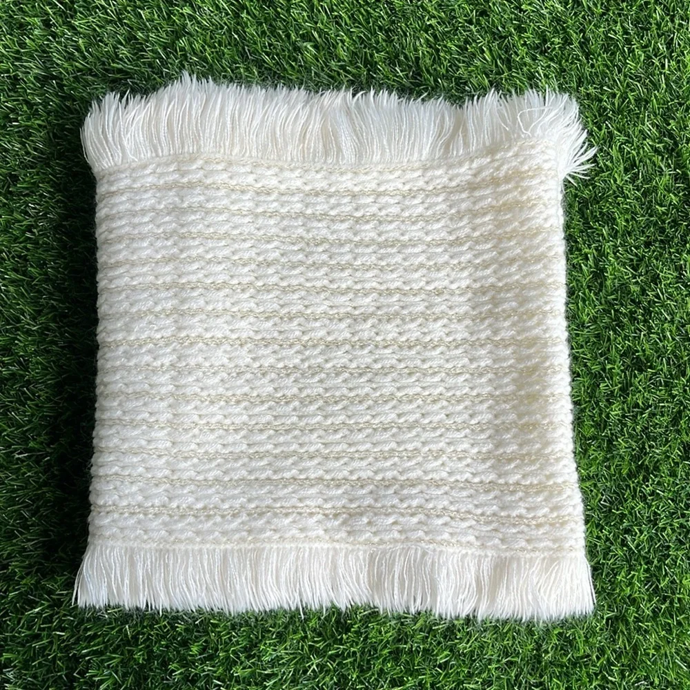 FAIRWEATHER Ivory & Gold Infinity Scarf